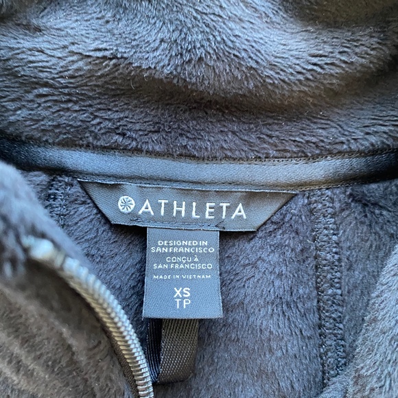 ATHLETA Double Cozy Karma Recover Full Zip Black Sweater Jacket Extra Small XS - Picture 8 of 11